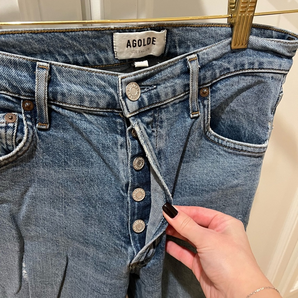 AGOLDE High Rise Straight Crop Denim